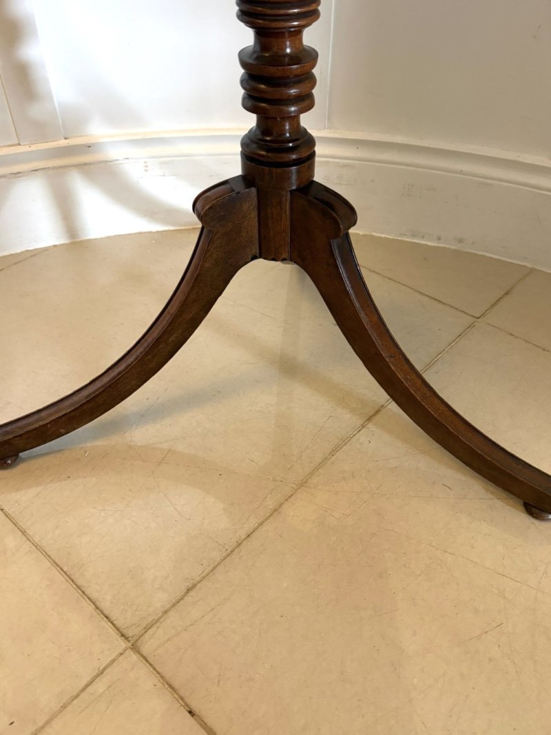 Antique Georgian Mahogany Tilt Top Tripod Table / Lamp Table with Turned Column - Image 7